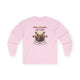T-shirt rose à manches longues avec un motif de cerf et le texte biblique Psaume 42:2.