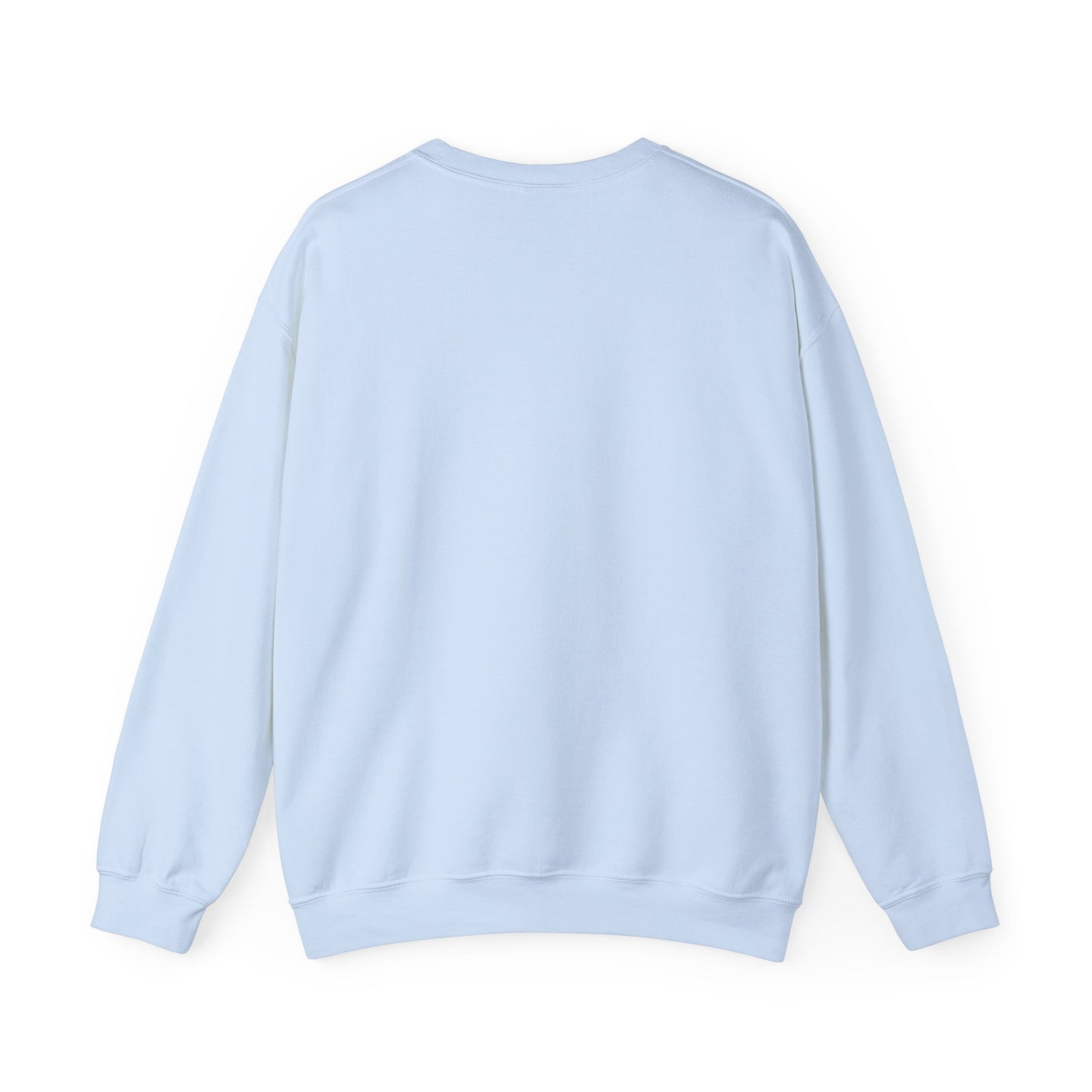 Vue arrière d'un sweatshirt à col rond bleu clair uni pour homme.