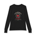 T-shirt noir à manches longues pour enfant avec un motif de cœur entouré d'épines et texte religieux.
