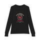 T-shirt noir à manches longues pour enfant avec un motif de cœur entouré d'épines et texte religieux.