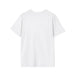 T-shirt blanc pour femme à manches courtes et col rond, présenté de dos sur fond blanc.