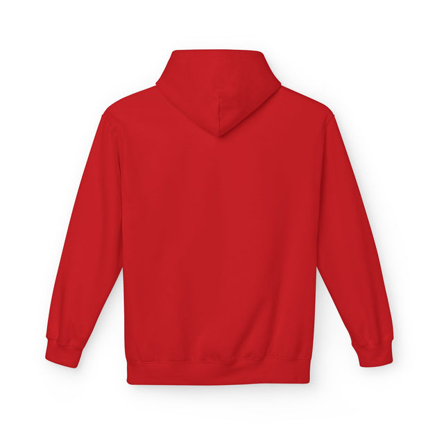 Sweat à capuche rouge uni pour femme vu de dos.