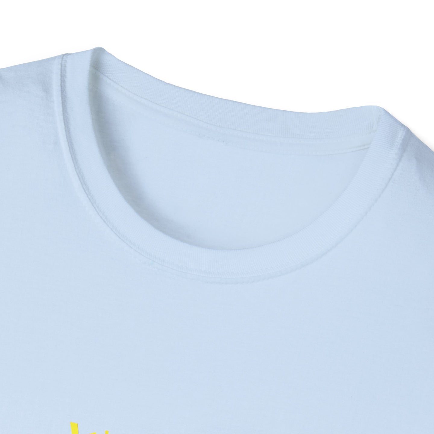 T-shirt blanc à col rond pour homme avec un design inspiré de la foi.
