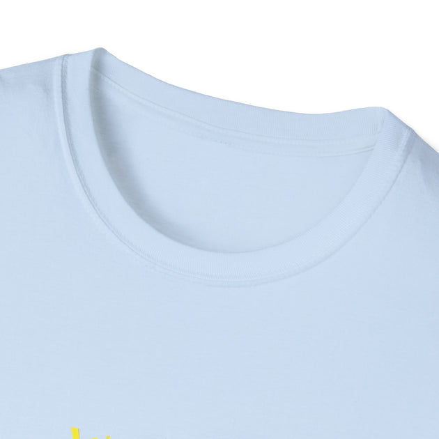 T-shirt blanc à col rond pour homme avec un design inspiré de la foi.