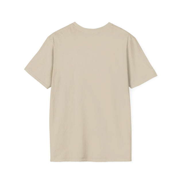 T-shirt femme beige à manches courtes présenté de dos sur un fond blanc.
