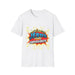 T-shirt blanc pour homme avec une illustration style bande dessinée Jésus est mon superhéros.
