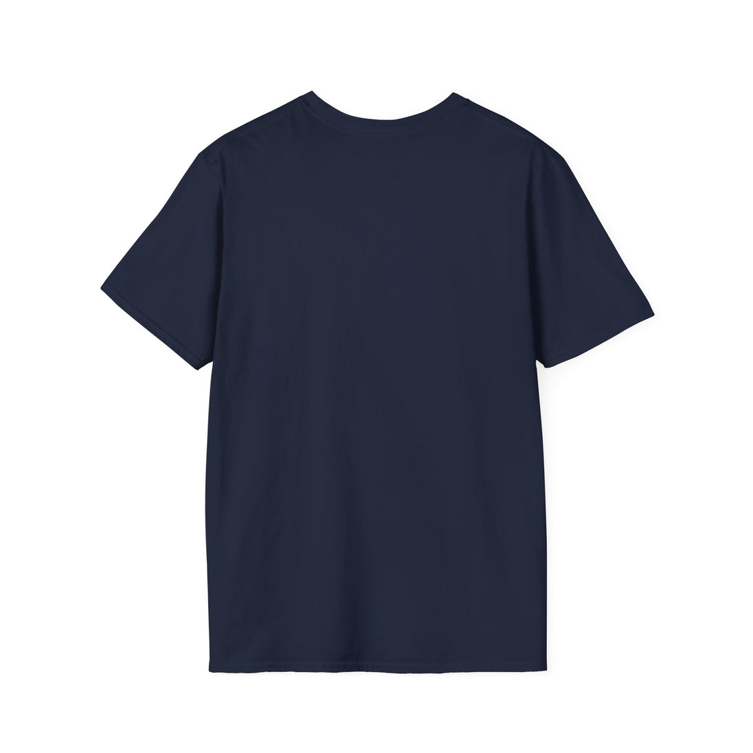 T-shirt pour femme bleu marine à manches courtes et col rond, vu de dos.