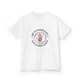 T-shirt blanc pour enfant avec une impression centrale représentant une main rouge entourée d'épines.