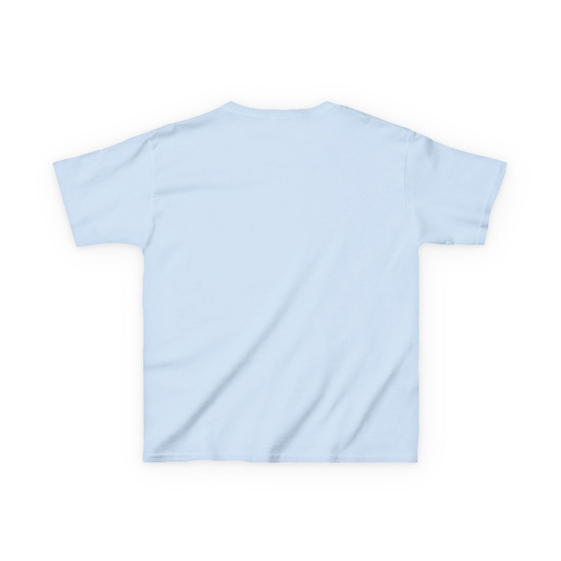 T-shirt pour enfant de couleur bleu clair vu de dos.