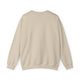 Vue arrière d'un sweatshirt beige à col rond en tissu uni.
