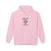 Sweat à capuche rose pour femme avec un motif floral en forme de cœur et un message spirituel.