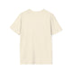 T-shirt femme beige chiné à manches courtes et col rond, vu de dos.