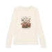 T-shirt à manches longues beige pour enfant avec un imprimé floral et papillons.