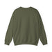 Sweat-shirt à col rond pour homme de couleur vert olive, présenté de dos.