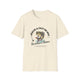 T-shirt beige chiné pour femme avec une illustration de poisson et un message religieux.