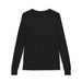 T-shirt noir à manches longues pour enfant avec poignets côtelés, vu de dos.
