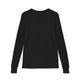 T-shirt noir à manches longues pour enfant avec poignets côtelés, vu de dos.