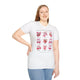 T-shirt blanc femme avec motifs de fruits à l'aquarelle et texte biblique Fruit de l'Esprit.