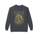 Sweat-shirt gris foncé pour femme avec un motif de paon et le texte biblique Romains 12:2.