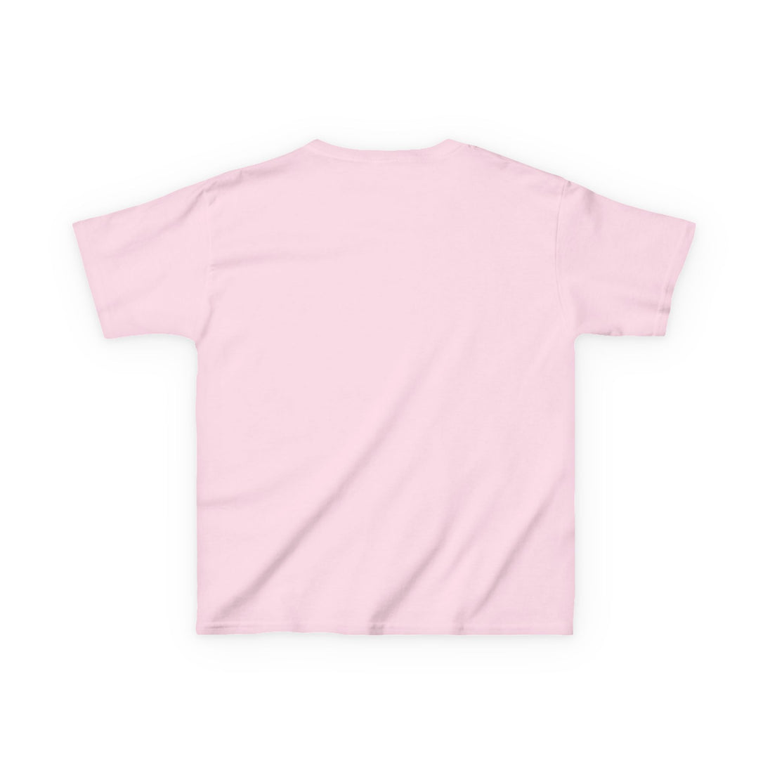 T-shirt pour enfant de couleur rose uni vu de dos.