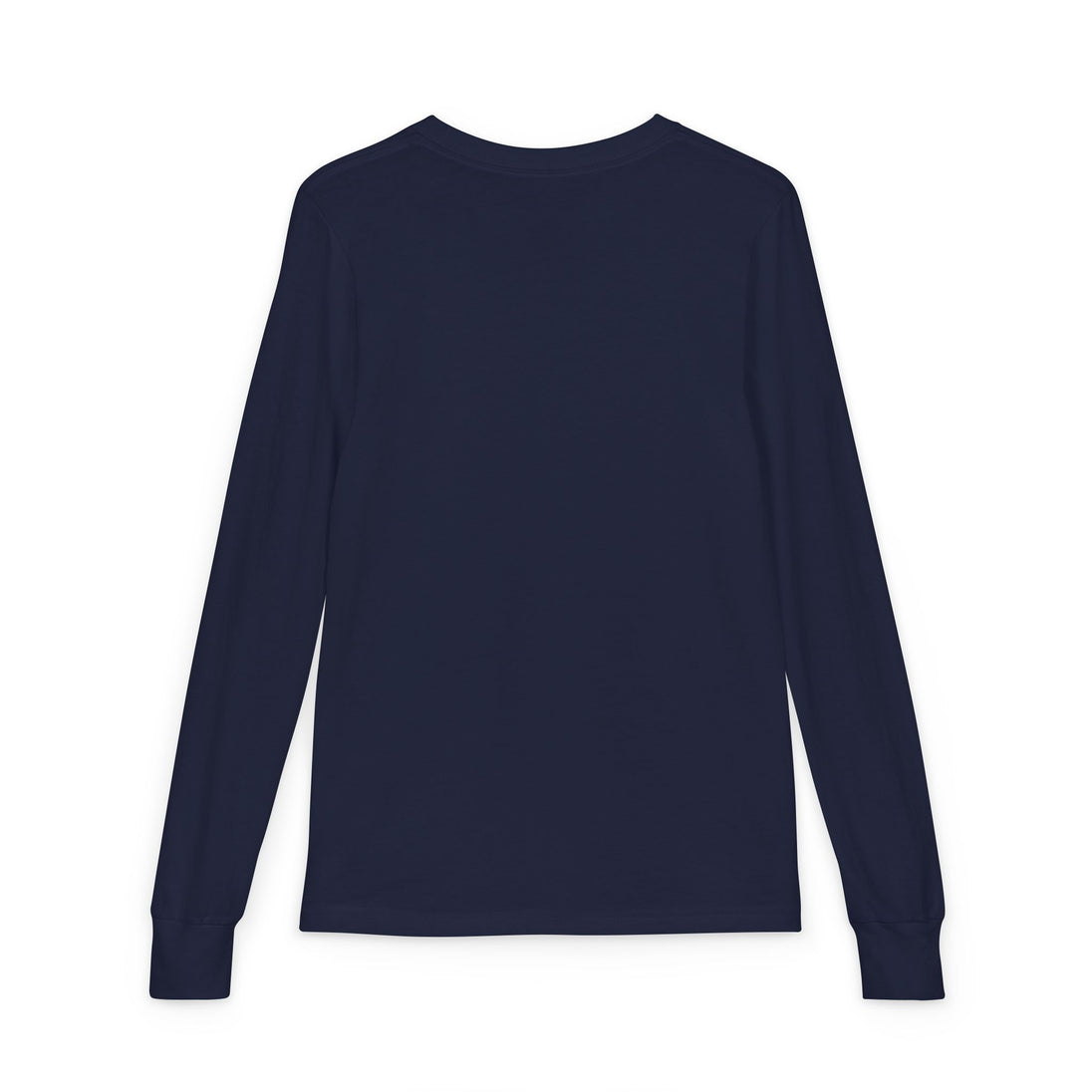 T-shirt à manches longues pour enfant de couleur bleu marine, vu de dos.