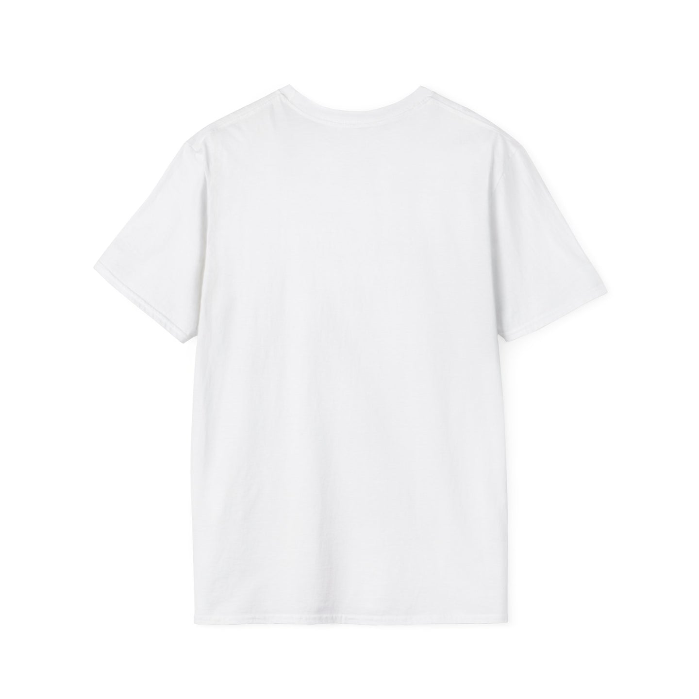 T-shirt blanc pour femme à manches courtes, présenté de dos sur un fond uni.