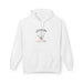 Sweat à capuche blanc avec une empreinte de main et le texte Car vous êtes le chef-d'œuvre de Dieu.