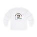 T-shirt blanc à manches longues avec une illustration de poisson et un message religieux.