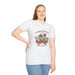 T-shirt blanc femme avec motif floral vintage et texte L'Amour de Dieu Dure Toujours.