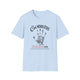 T-shirt bleu clair pour homme avec une empreinte de main et un message religieux imprimés.