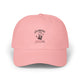 Casquette rose pâle avec une empreinte de main noire et le texte Car vous êtes le chef-d'œuvre de Dieu.