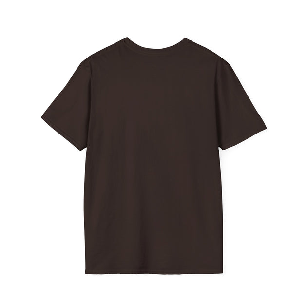T-shirt pour homme de couleur marron uni, vu de dos.
