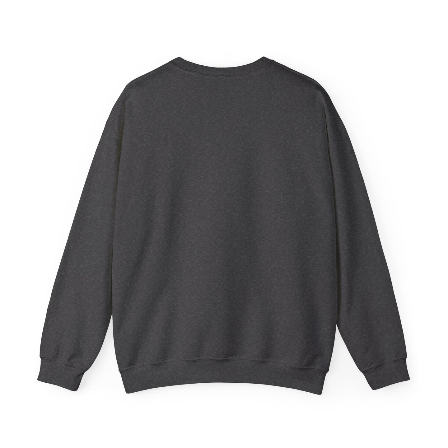 Sweat-shirt à col rond pour homme de couleur gris anthracite, présenté de dos.