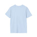 T-shirt pour femme bleu clair à manches courtes vu de dos.
