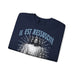 Sweat-shirt bleu marine avec une illustration de Jésus et l'inscription Il est ressuscité.