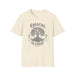 T-shirt beige chiné pour homme avec une illustration d'arbre et le texte Enraciné en Christ.