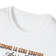 T-shirt blanc en coton avec l'inscription Comme le cerf soupire imprimée sur la poitrine.