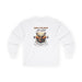 T-shirt blanc à manches longues avec un motif de cerf et le texte biblique Psaume 42:2.