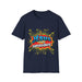 T-shirt bleu marine pour homme avec une illustration style bande dessinée Jésus est mon superhéros.