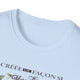 T-shirt blanc pour femme avec l'inscription Créée de façon merveilleuse et des motifs d'insectes.