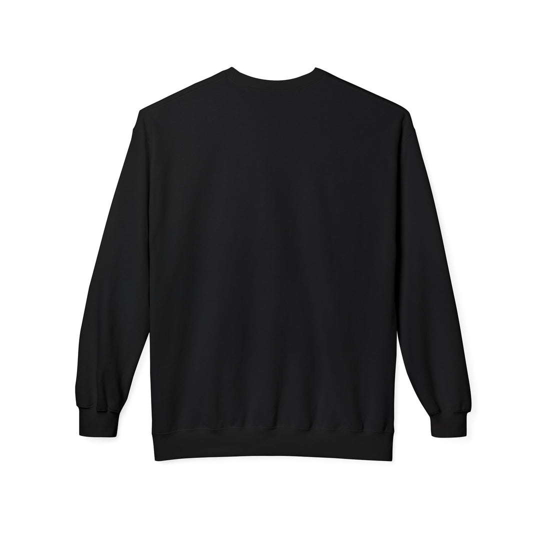 Sweatshirt noir à manches longues pour femme avec une coupe décontractée et des finitions côtelées.