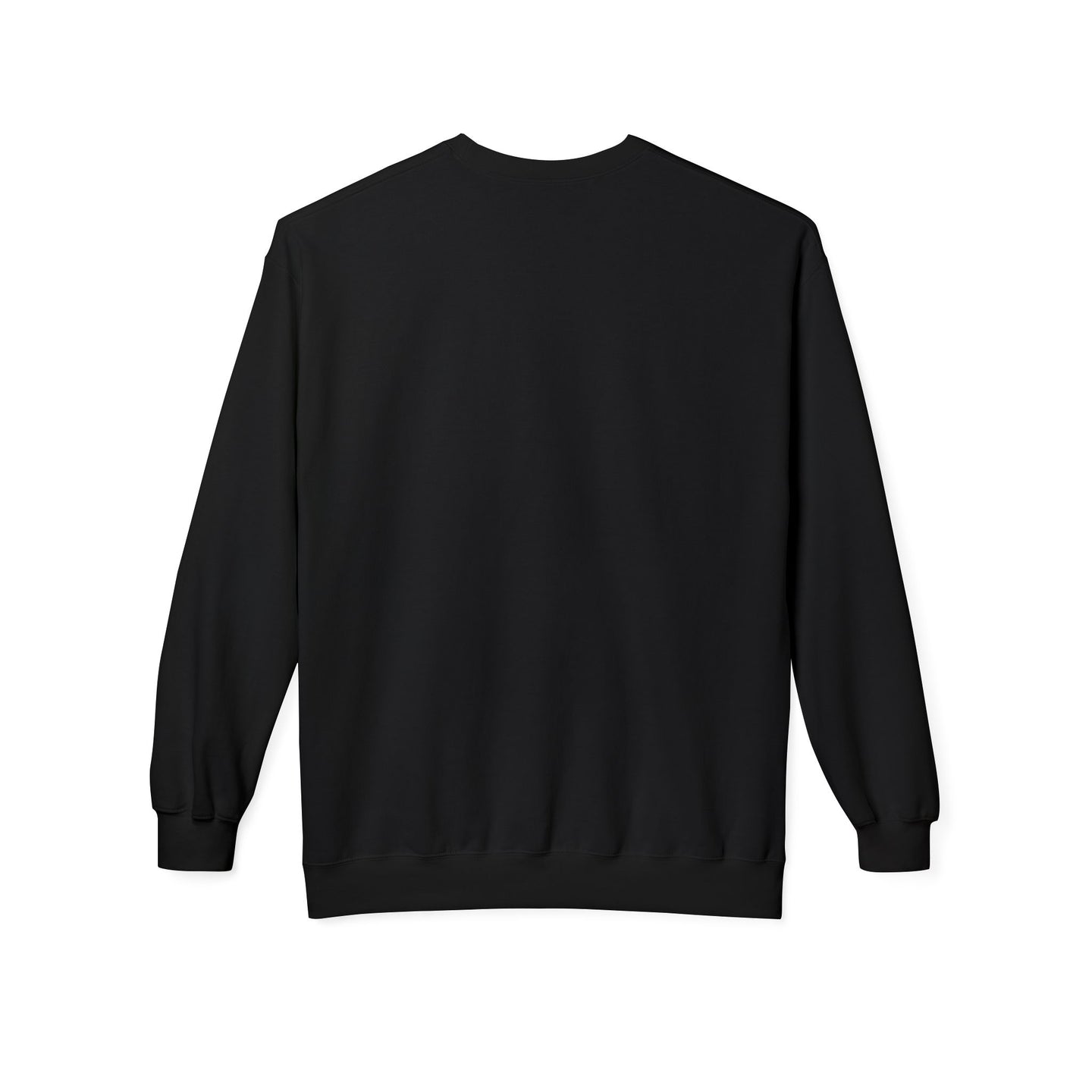 Sweatshirt noir à manches longues pour femme avec une coupe décontractée et des finitions côtelées.