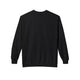 Sweatshirt noir à manches longues pour femme avec une coupe décontractée et des finitions côtelées.