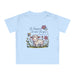 T-shirt bleu clair pour bébé avec un dessin d'agneau et l'inscription Le Seigneur est mon Berger.