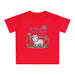 T-shirt rouge pour bébé avec un dessin d'agneau et l'inscription Le Seigneur est mon Berger.