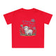 T-shirt rouge pour bébé avec un dessin d'agneau et l'inscription Le Seigneur est mon Berger.