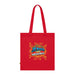 Tote bag rouge en coton biologique avec l'inscription Jésus est mon superhéros style comics.