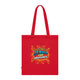 Tote bag rouge en coton biologique avec l'inscription Jésus est mon superhéros style comics.
