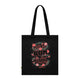 Tote bag noir en coton biologique orné d'un motif floral et du texte Dieu est bon en tout temps.