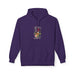 Sweat à capuche violet pour femme avec un motif floral et l'inscription Créée avec un objectif.